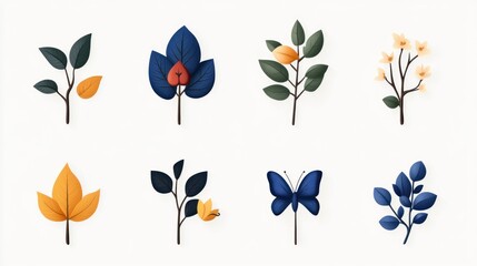 Simple Vector Illustrations of Spring Icons Set