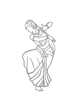 indian dancer in traditional pose clip art preview