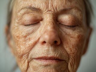 Close-up of Aging Skin with Visible Changes and Freckles &ndash; Dermatology Concept