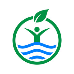 Wellness through Sustainability concept logo design 