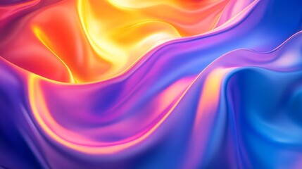 A colorful, flowing piece of fabric with a yellow stripe