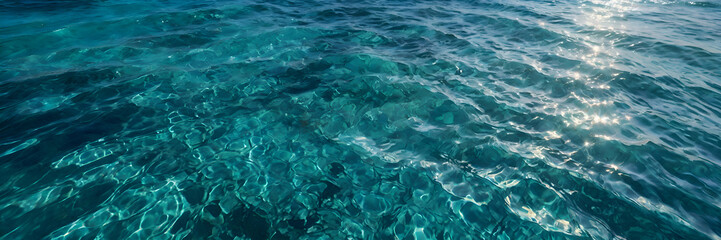 Fototapeta premium Crystal Clear Turquoise Water with Sunlight Reflections