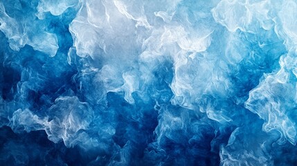 Obraz premium The image is a blue and white background with a lot of white clouds