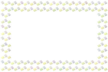 ギザギザした緑色の草の四角い模様のフレーム