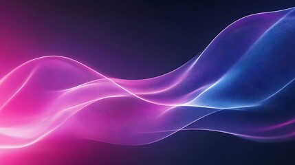 Abstract Pink and Blue Wave Digital Art