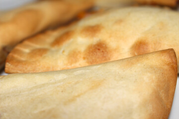 pastel with selective focus. baked pastel. food details. pastel texture.