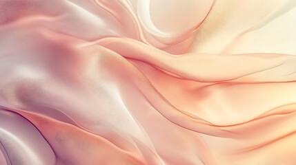 Fototapeta premium Abstract Draped Fabric Soft Peach And Cream Hues