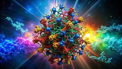 Silhouette of Enzyme Active Site: Biochemical Research, Protein Structure & Function