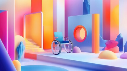 Barrier-free environment abstract concept vector illustration set. Accessible environment design, industrial product usability and ergonomics, electronic accessibility for disabled abstract metaphor.