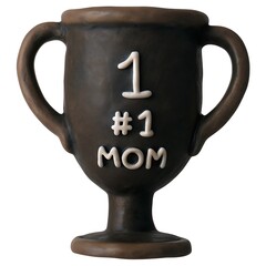 Dark Brown Number One Mom Trophy Cup Mug for Mothers Day