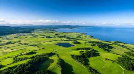 Majestic Panoramic View of the Aomori Countryside Landscape