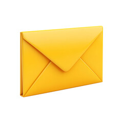 Yellow envelope 3d isolated on transparent background remove PNG, clipping path