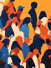 Abstract Painting of a Crowd of People