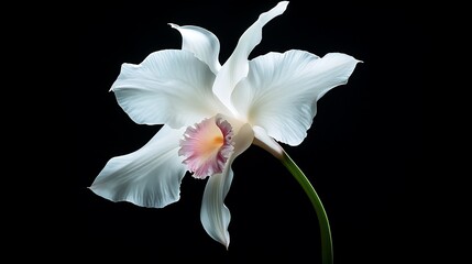 Fototapeta premium Serene White Orchid: A Study in Elegance