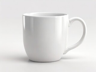 Obraz premium View of 3d white mug mockup element and Ceramic Coffee cup on white background 
