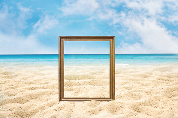 empty frame on the beach