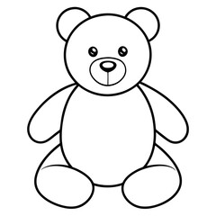 teddy bear vector illustration, black  vector, Simple  Design vector icon with white background. Doll Vector 