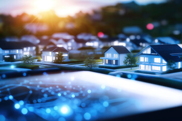 night city street  - real estate market concept