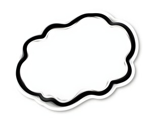 Fototapeta premium Blank Sticker with Wavy Edge Design on a White Background, Perfect for Customization