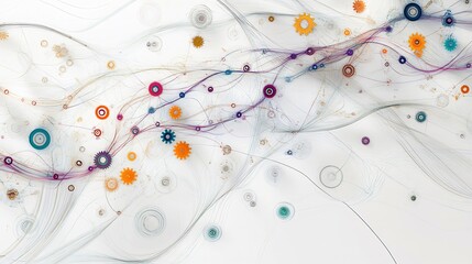 High resolution visualization of change management emphasizing interwoven pathway symbolic gear dynamic shape represent process shift leadership strategy employee adaptation during organizational