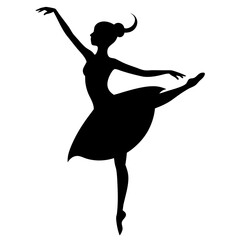 ballet dancer silhouette of a girl icon  vector illustration 