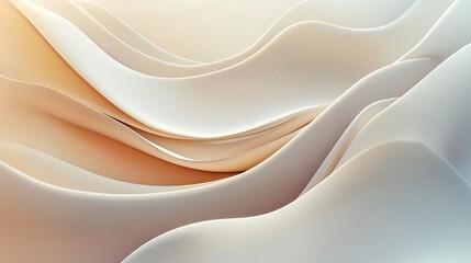 Abstract Beige and White Wave Pattern Design