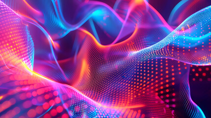 Futuristic holographic backdrop with gradient mesh, generative ai