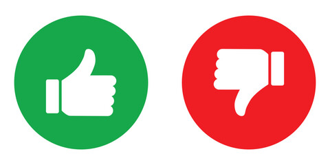 thumbs up and thumbs down vector icon. like and dislike icon. like and dislike icon for social media, mobile app, ui and website. vector illustration on transparent backgroun. © Solayman