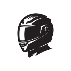motorbikeer helmet silhouette vector clipart  illustration black color design