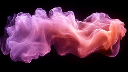 Abstract Pink and Orange Smoke Wave Design