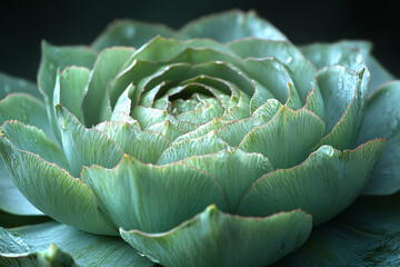 Obraz premium Delicate Green Succulent Flower Close Up