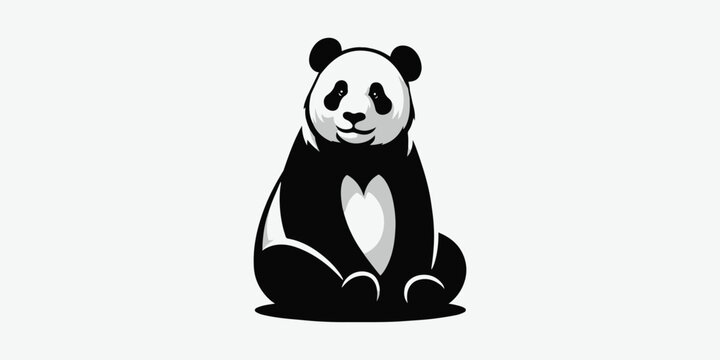 panda silhouette Cartoon vector icon