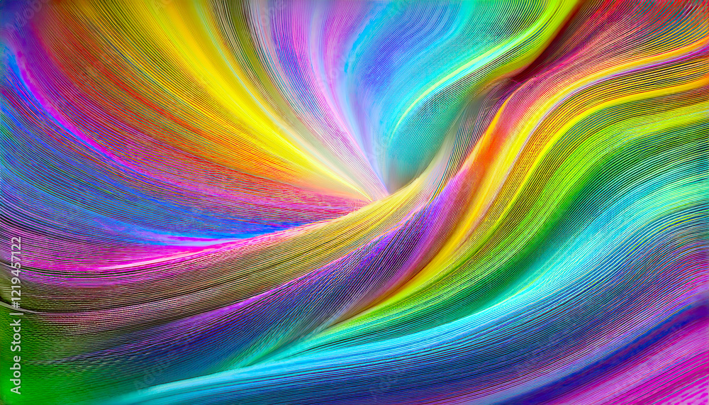 Poster Dynamic Whirl of Vibrant Colors Creating an Abstract Multicolor Spectrum Display