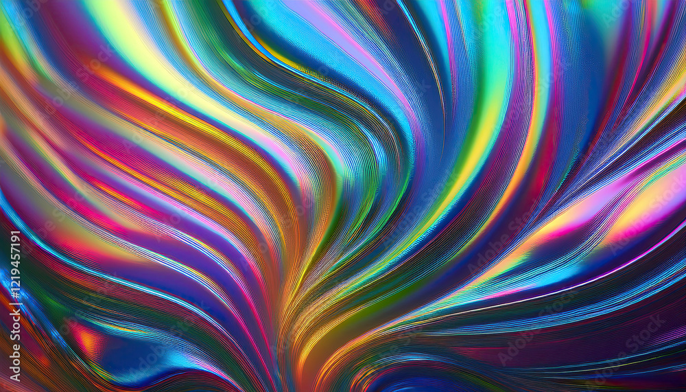 Poster Dynamic Flow of Vibrant Colors Creating an Enchanting Abstract Spectrum Display
