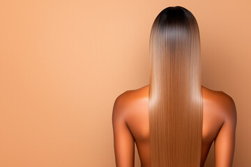 Naklejka premium Rear View of Person with Long Ombre Hair