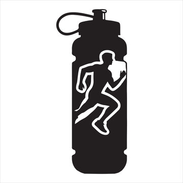 recommend clip art: sport water bottle silhouette on white background
                    