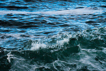 olas del océano rompiendo y salpicando