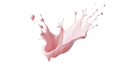 isolated splash of pastel pink creamy liquid
