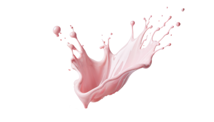isolated splash of pastel pink creamy liquid