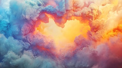 Fototapeta premium Abstract artwork symbolizing emotional well-being with serene patterns and vibrant colors, perfect for wellness campaigns and inspirational content.
