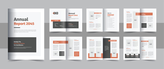 Minimalist business annual report brochure template or company annual report brochure design layout