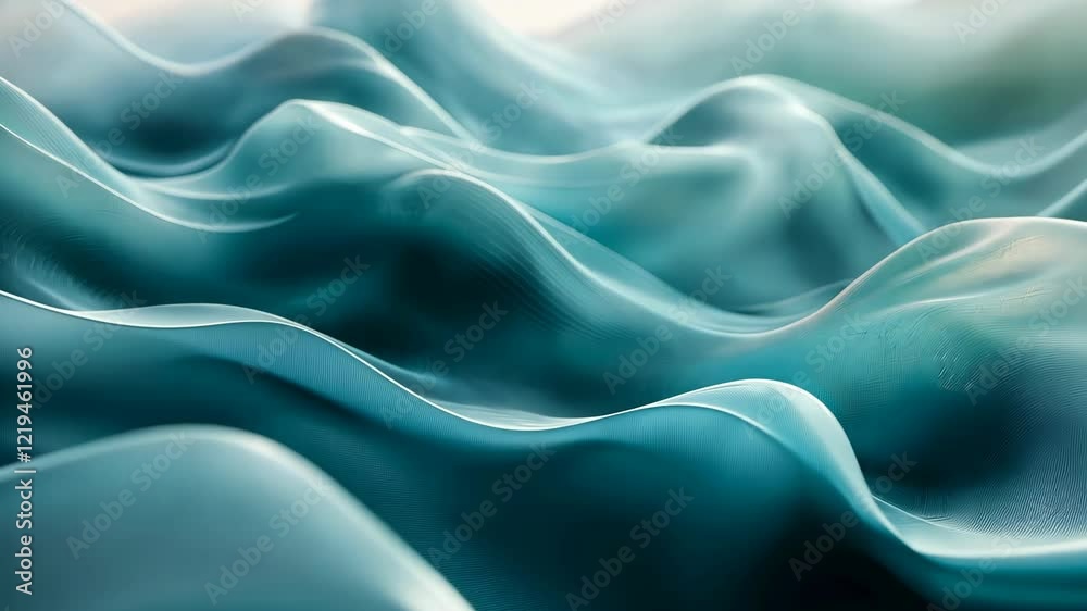 Poster experience the serene ebb and flow of silky blue waves, dancing in a tranquil symphony. this mesmeri