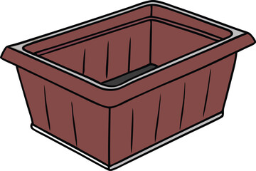 plastic plants pots container illustration