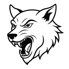 roaring wolf head