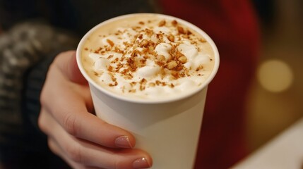 Cozy Seasonal Drink Preparation in a Coffee Shop