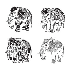 Elephant With Mandala Patterns Design