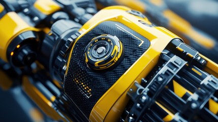 Yellow and Carbon Fiber Futuristic Robotic Sports Typography Text Effect