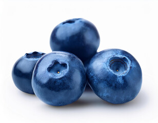 Obraz premium Heidelbeeren auf weißem Hintergrund – Frische Beeren für Werbung und Design