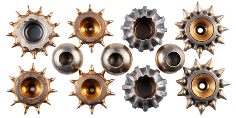 rusty wheels isolated on white