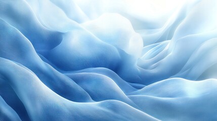 Obraz premium Soft, flowing blue fabric with light shining through.